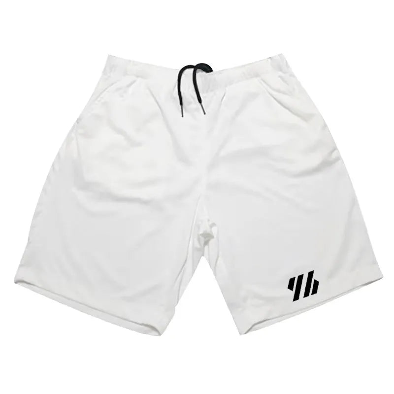 Metal silk fabric sports shorts in loose fit, shown in multiple colours including army green and sapphire blue.