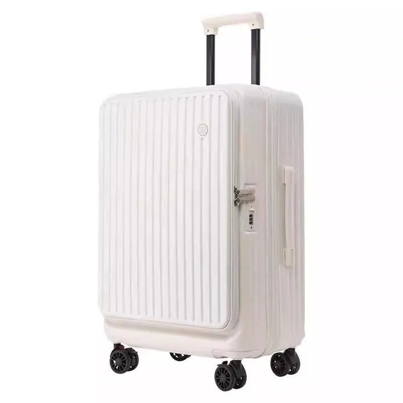 Three-piece PC expandable suitcase set with YKK zippers in colours including night black and army green