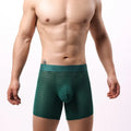Men's lace mesh boxer shorts in geometric pattern with low waist design in five colour options