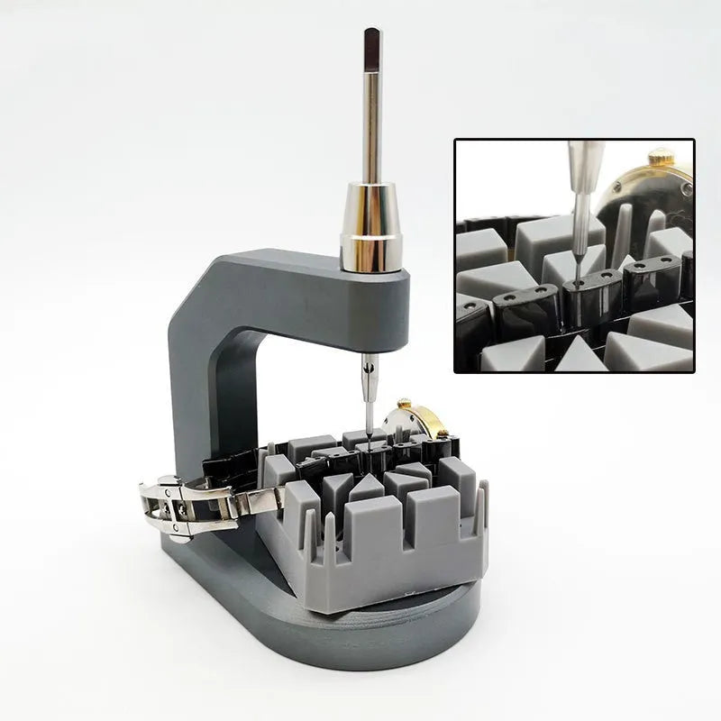 Silver-coloured metric press strap removal tool for watches, jewellery, glasses, and digital electronics