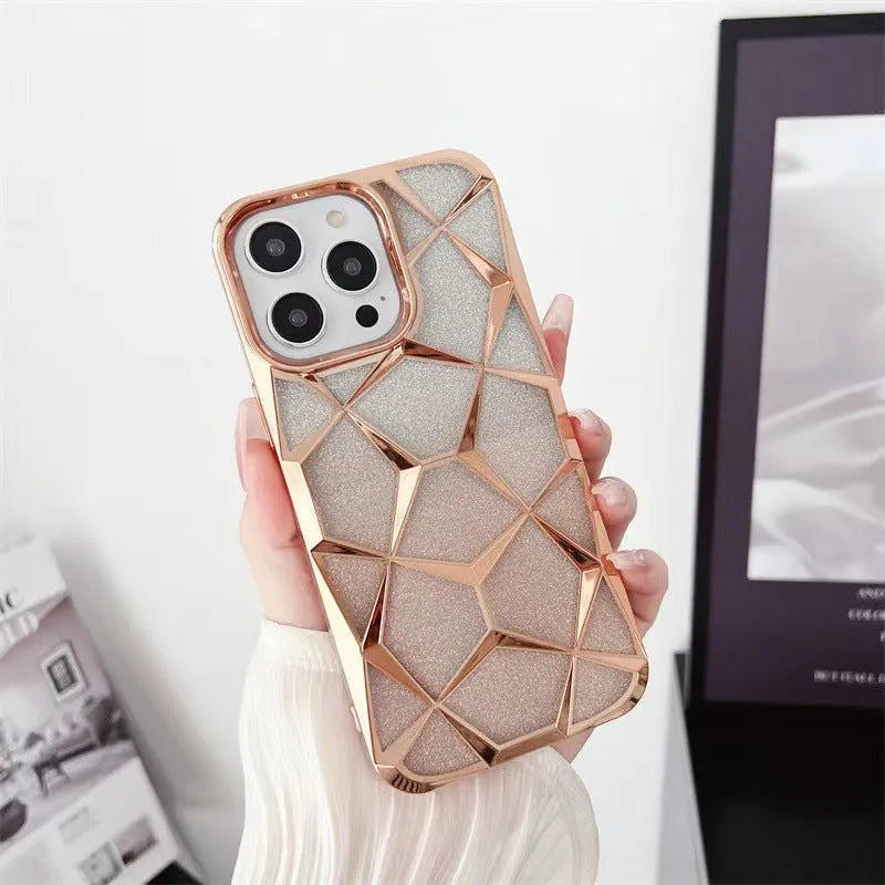 Gradient electroplating Water Cube phone case for iPhone with anti-fall TPU back cover in purple colour