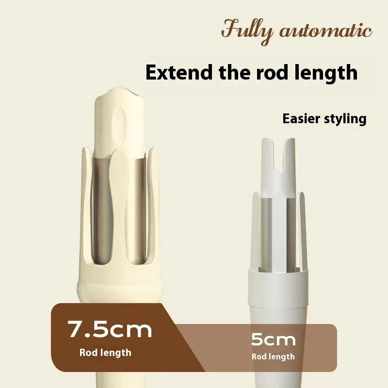 32mm automatic hair curler in white or chigo colour with pink, purple, green, or beige accents