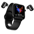 Black smart Bluetooth watch headset with 1.69-inch touchscreen and zinc-alloy body