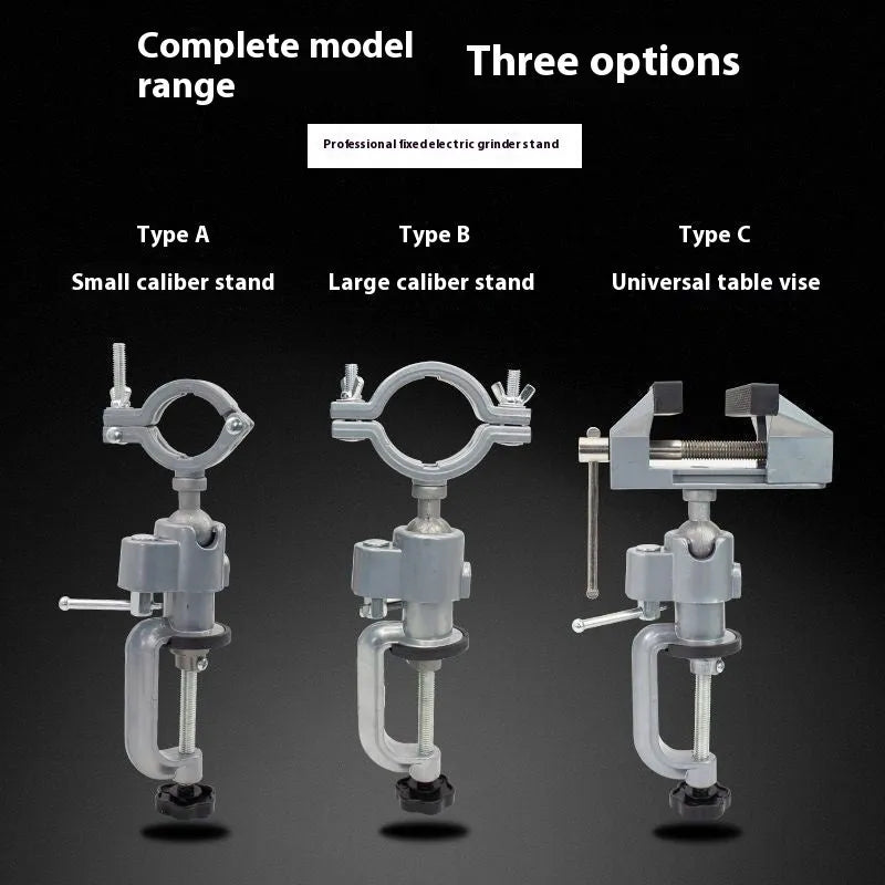 360-degree rotating bracket-type bench vise in tungsten steel with clamp-on design