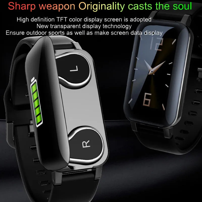 Call Bracelet smart bracelet in black, blue or coffee colours showing heart rate monitoring function