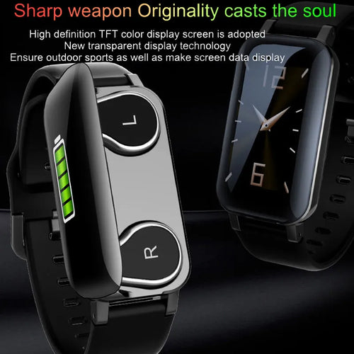 Call Bracelet smart bracelet in black, blue or coffee colours showing heart rate monitoring function