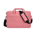 Black Oxford cloth laptop shoulder bag with matte finish, zipper closure, and soft handle for 15.6 inch laptop