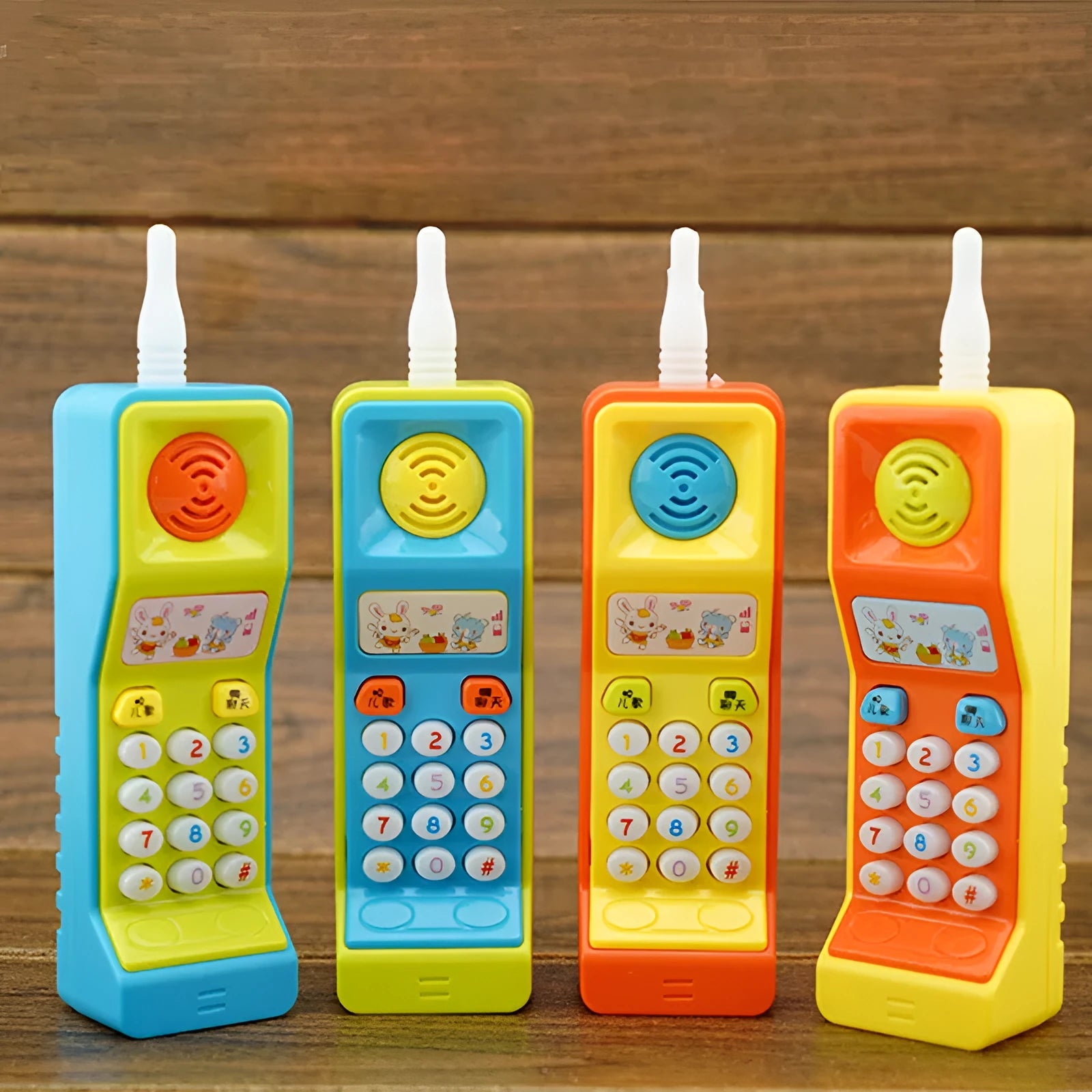 Children's educational toy with sound and light features showing cartoon animal design for age 3+