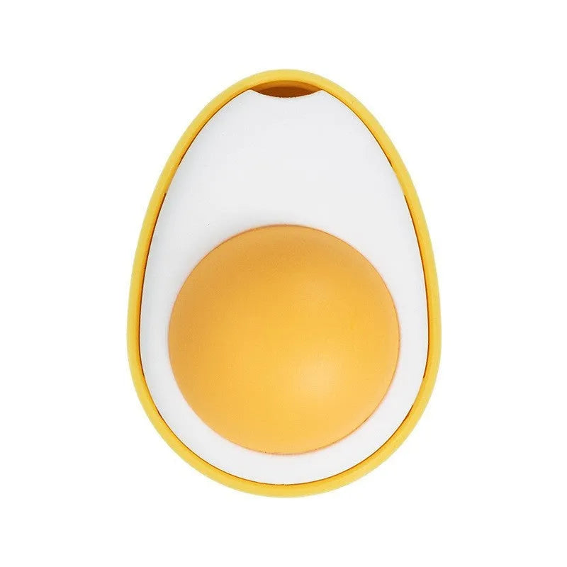 Soft plush catnip ball toy in fried egg shape for wall play with cats