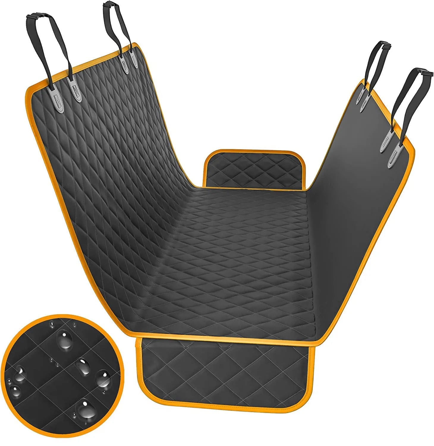 Waterproof car pet kennel rear seat cushion for dogs, 54 by 58 inches, cloth material, in black colour
