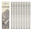Box of 72 children's charcoal sketch pencils in rolling soft carbon grades HB to 8B