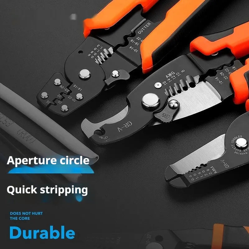 Fully automatic wire stripping pliers tool made from steel with box mounted presentation.