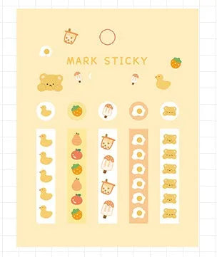 PVC index stickers in multiple colours and styles for notebook organisation