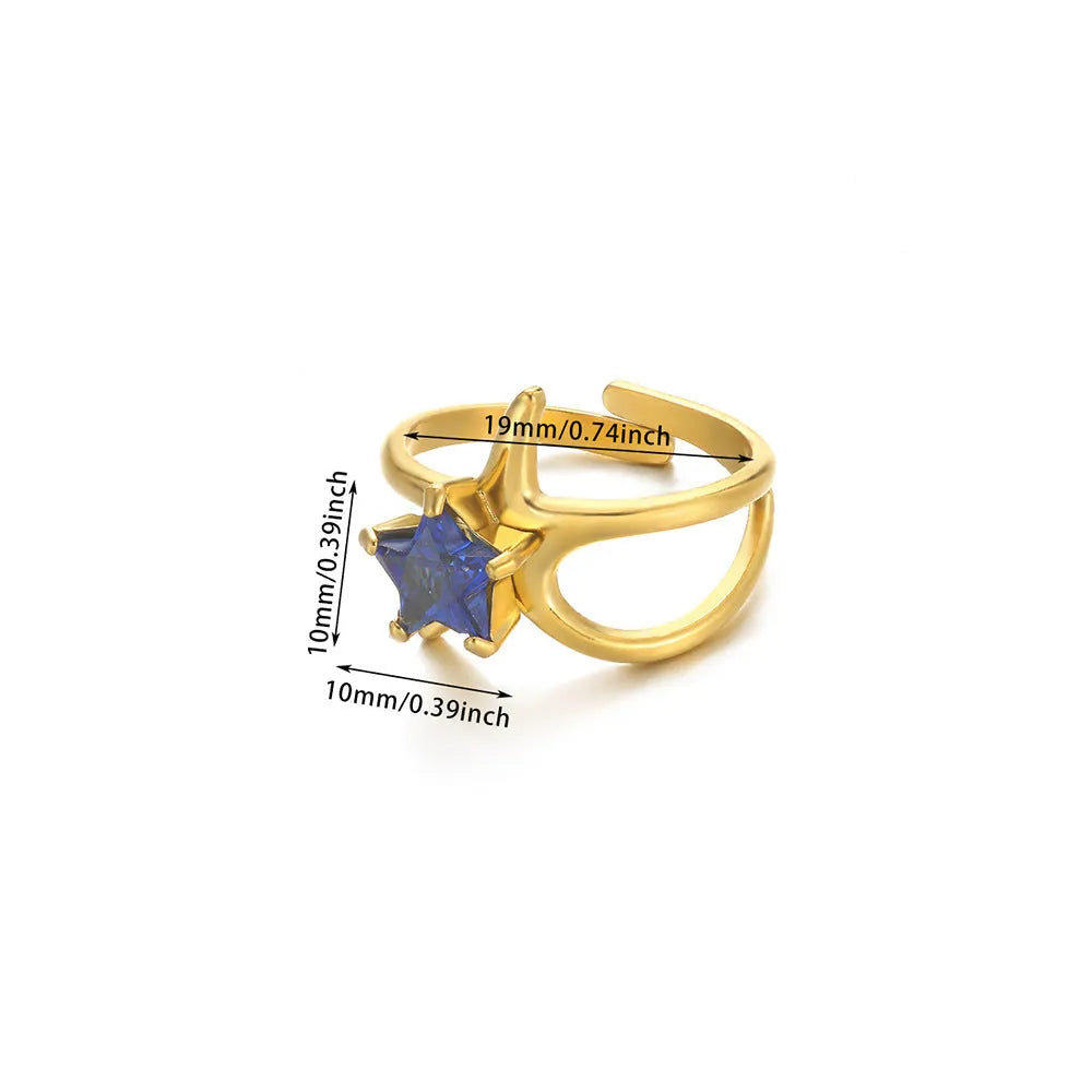 Stainless steel pearl zircon ring for women, adjustable opening, electroplating finish, European American style, colour JZ7336