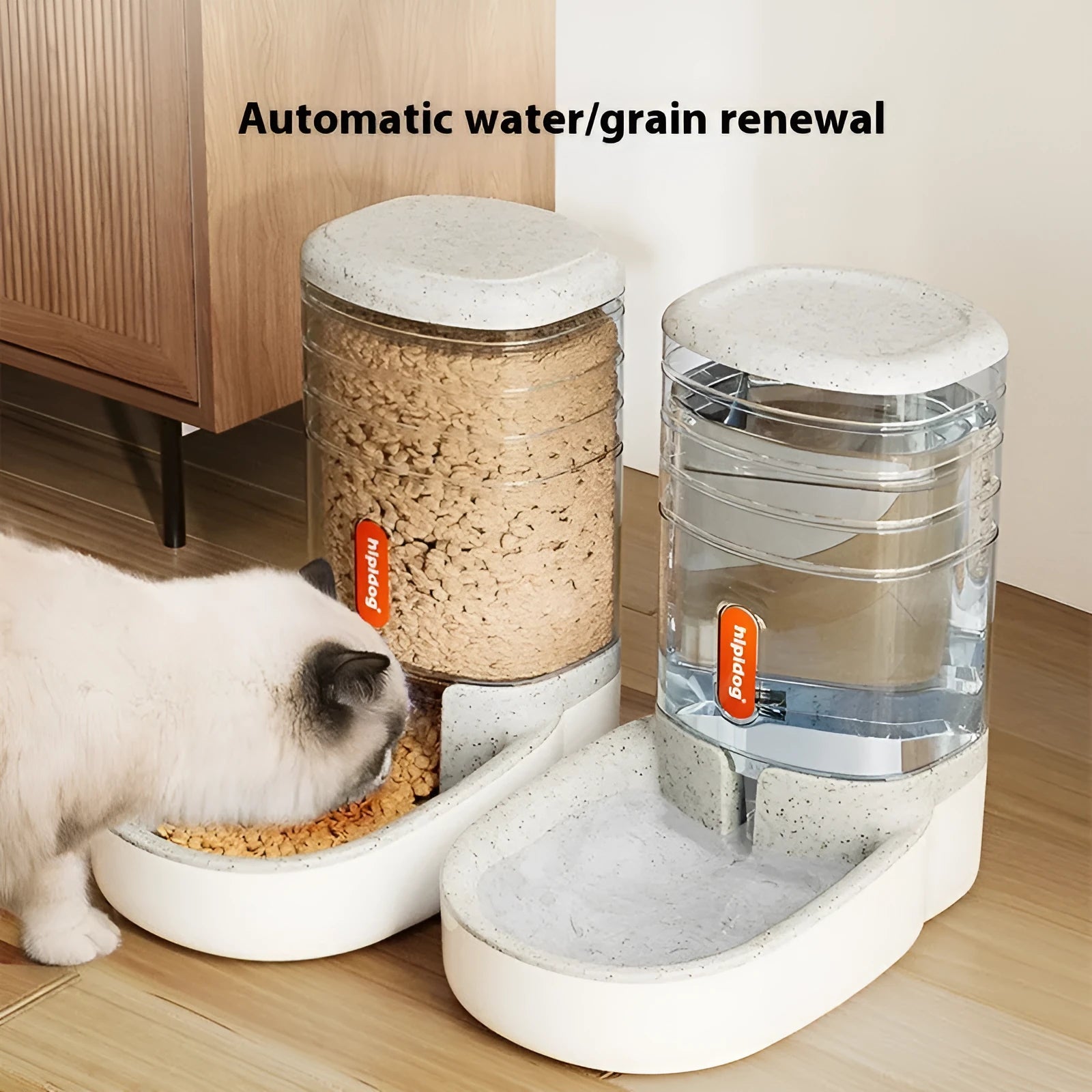 Automatic 3.8L pet water fountain or food dispenser in blue, green, grey, or pink colour