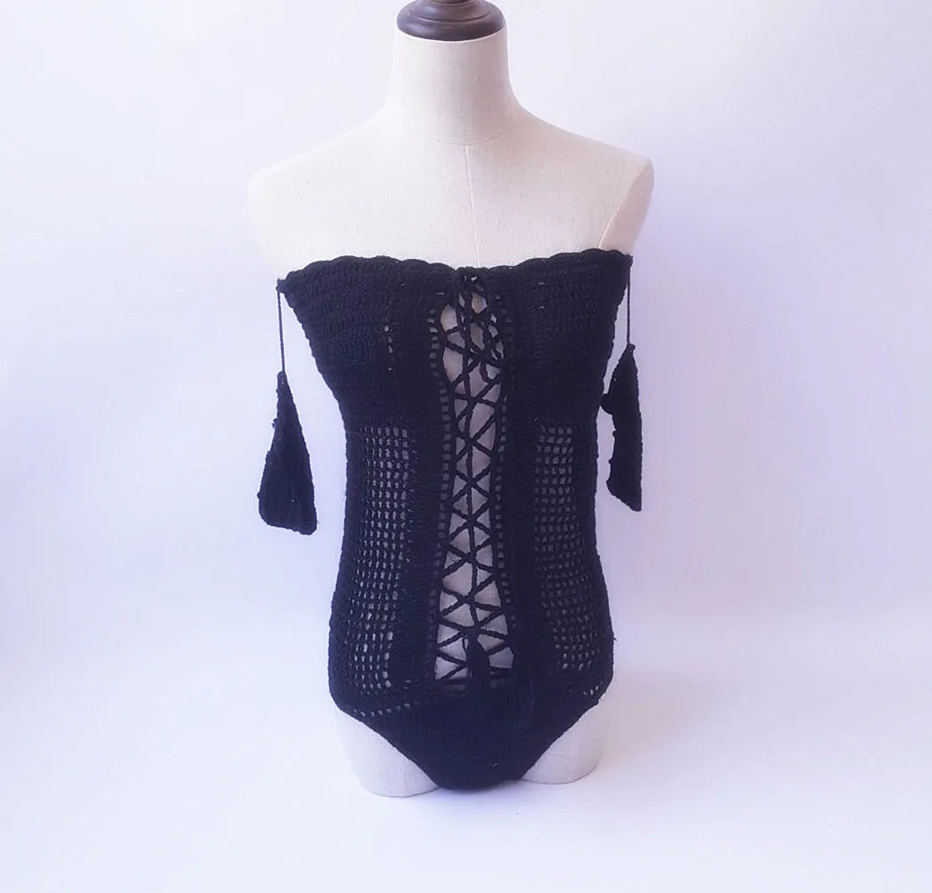 Off-shoulder one-piece swimsuit in European fit sizing with polyester construction
