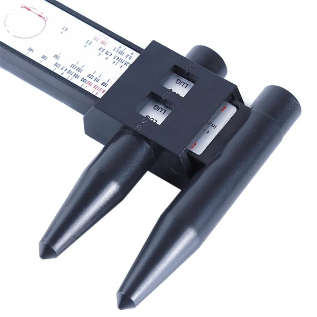 Electronic digital hole distance caliper tool showing digital readout and measuring jaws on a 180mm scale.