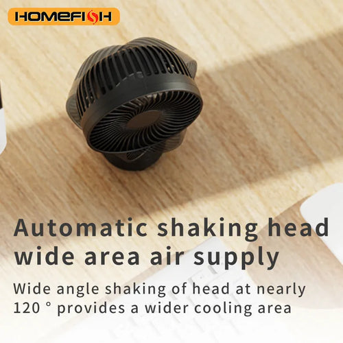 HOMEFISH F2 automatic oscillating stroller fan with LED light and removable mount on a pram.