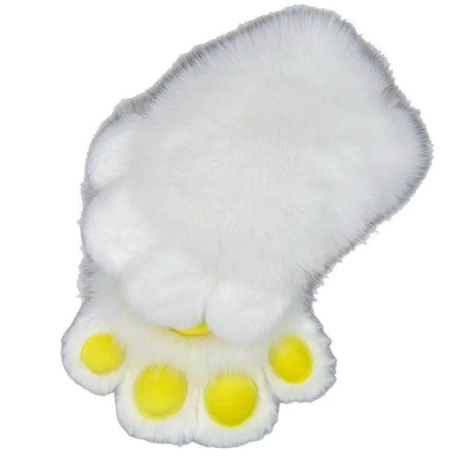 Colourful animal claw design cosplay gloves showing detailed fingers and bright colour pads on nylon material