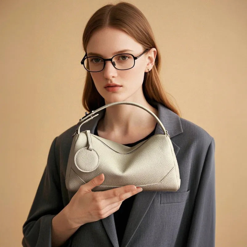 Women's genuine leather crossbody bag in square vertical shape 23x11x14 cm available in five colours