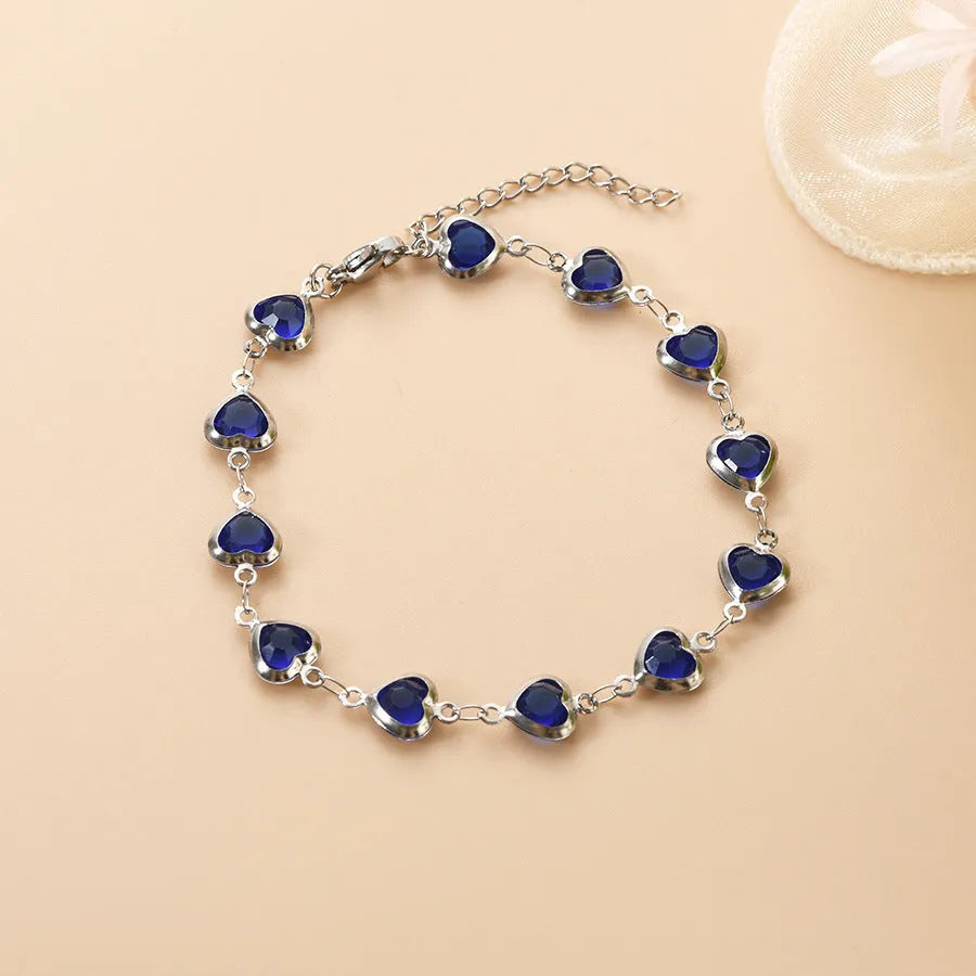 Devil's Eye geometric heart-shaped stainless steel bracelet in one of six electroplated colour options.