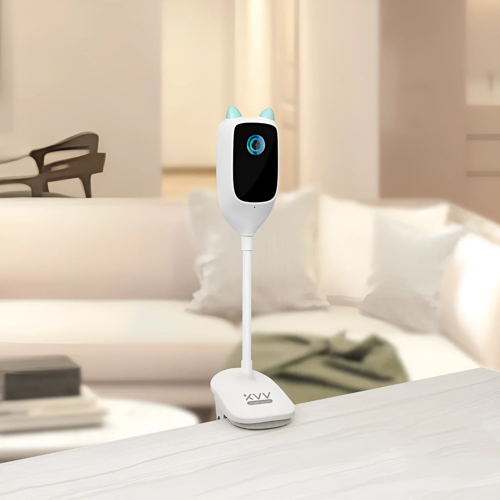Xiaovv smart baby monitor frosted ABS white with infrared night vision and 150-degree wide angle lens