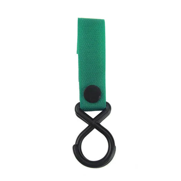 Nylon luggage hook in one of 18 available colours, including black, red, blue, and green variants