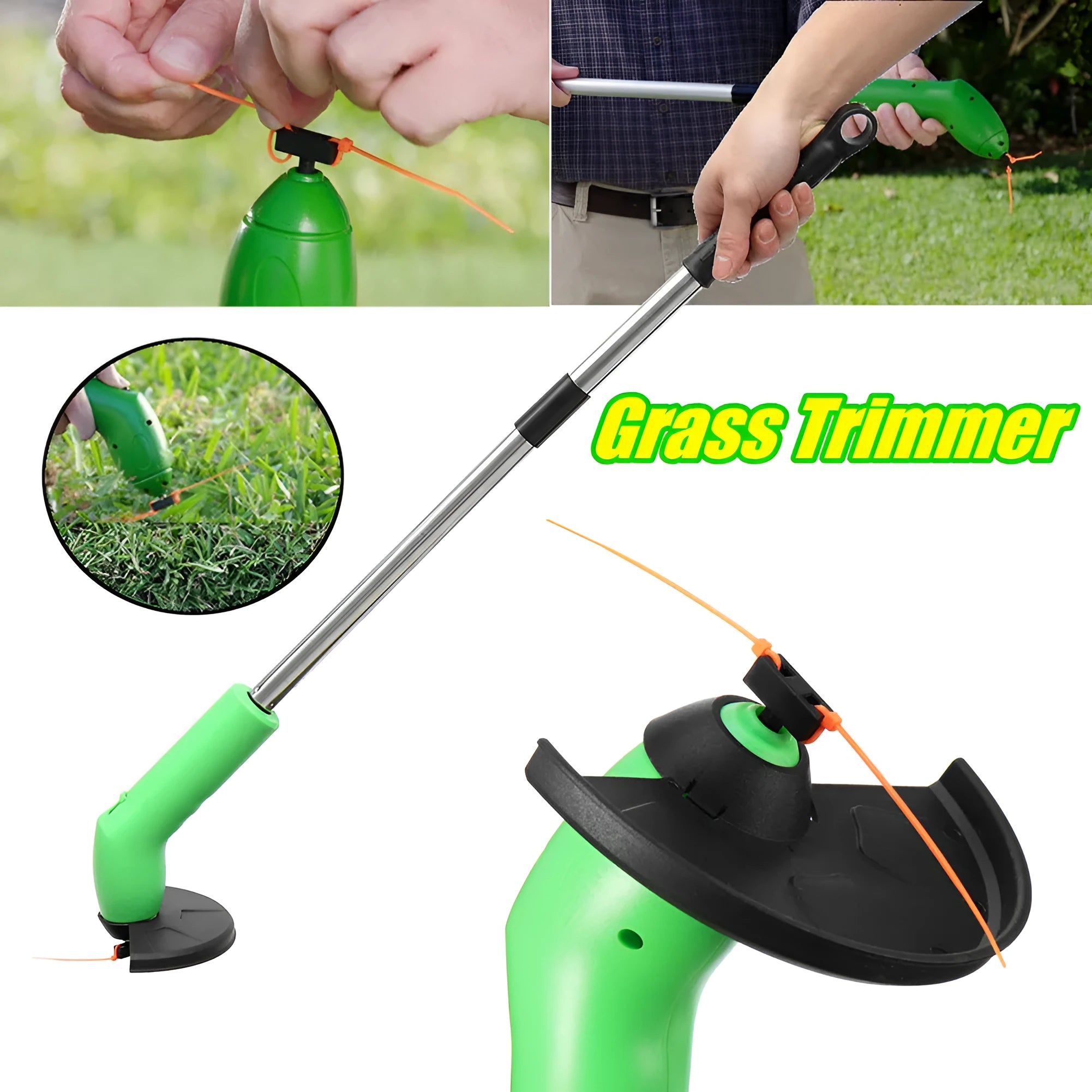 Cordless mini lawn mower plastic electric weed trimmer 37x60mm 0.5kg for garden and orchard
