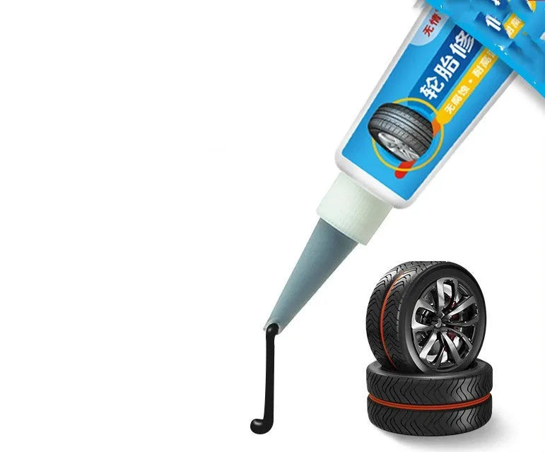 Black tyre repair glue tube for sealing hard cuts on car tyre sidewalls