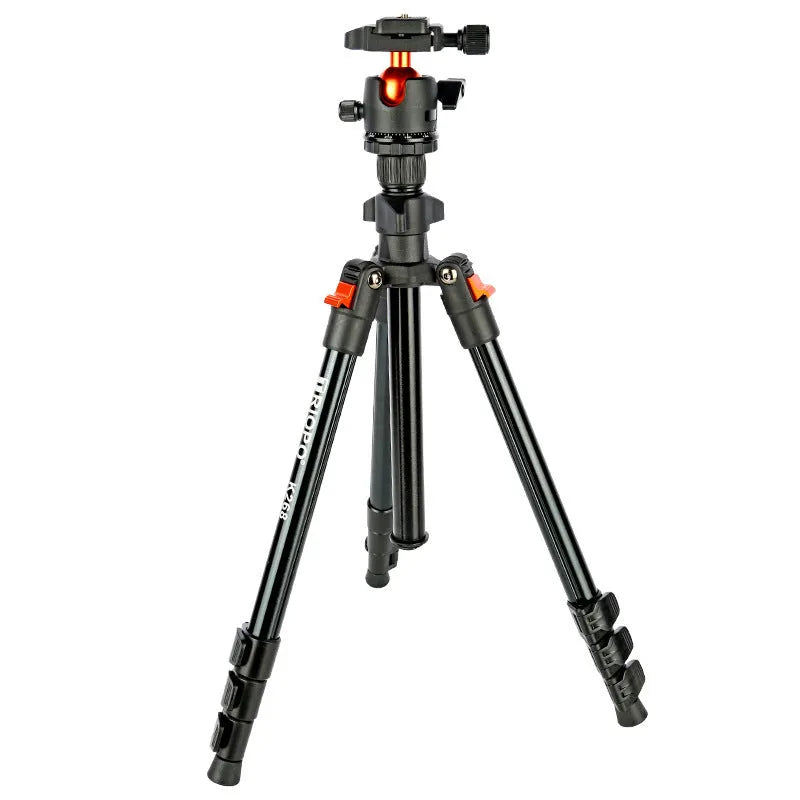 K268 orange aluminium alloy folding portable SLR camera tripod with load capacity 2-5kg