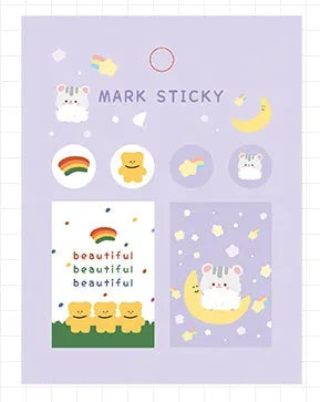 PVC index stickers in multiple colours and styles for notebook organisation
