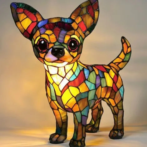 LED small night lamp art animal statue creative home desktop decoration 17cm USB switch corgi design