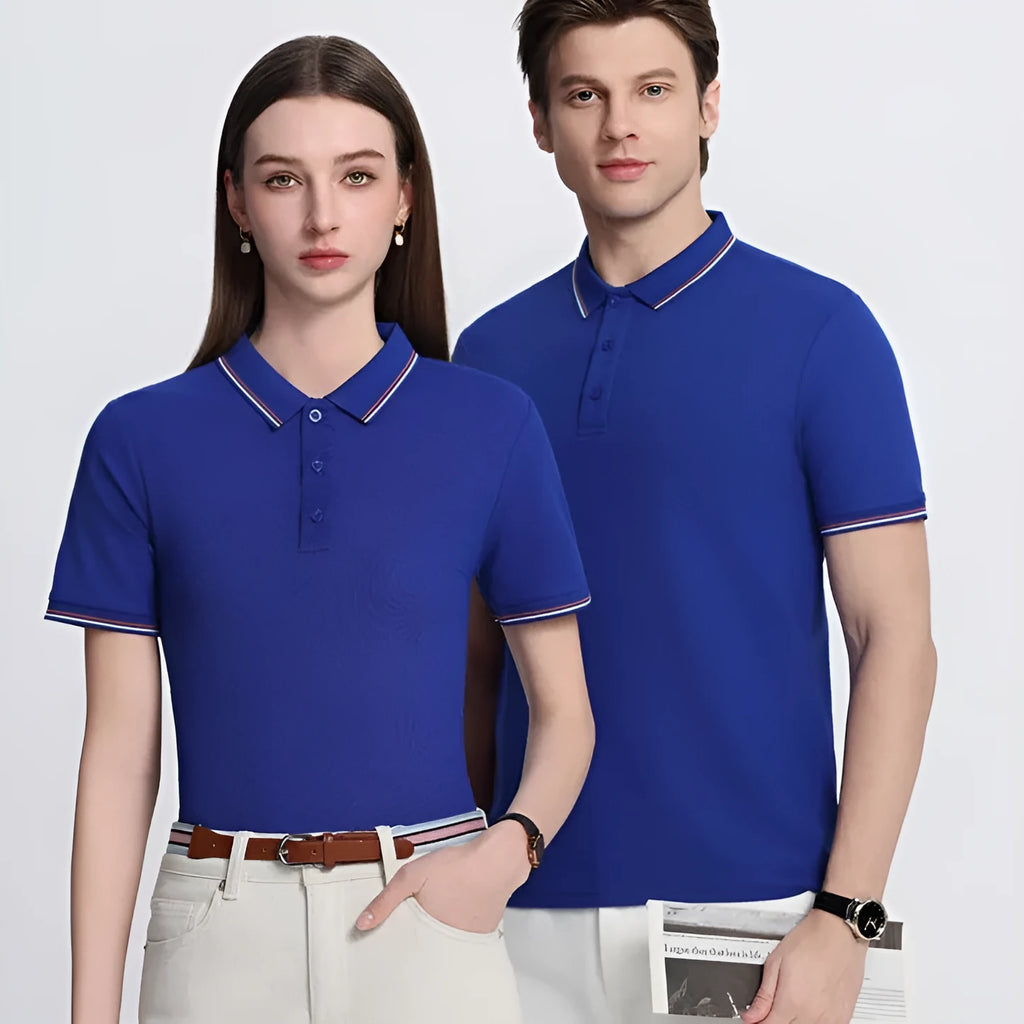 210g Solona ice-feeling cool polo shirt in bright red with short sleeves and straight cut