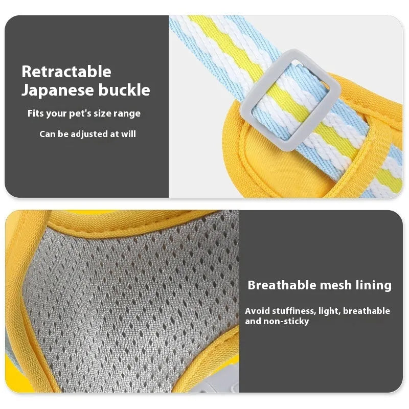 Explosion-proof anti-strangulation dog harness with traction rope in Oxford cloth