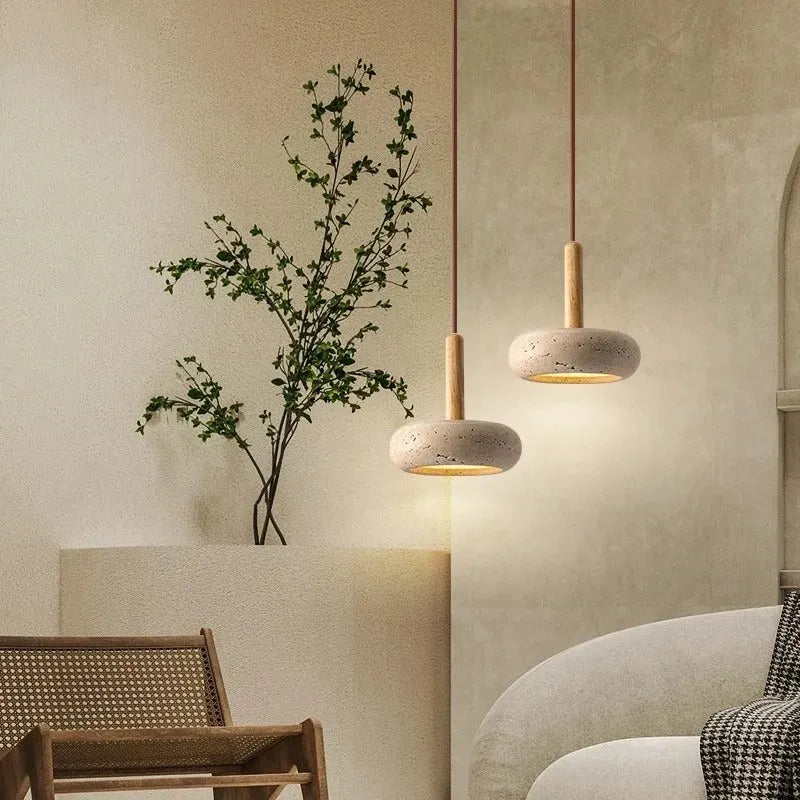 Huangdongshi three-head small droplight in retro Nordic style with K15cm shades for bedroom or dining room