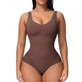 Seamless one-piece bodysuit for waist support and body sculpting in nylon fabric
