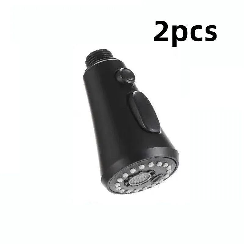 Universal pressurised kitchen faucet sprayer nozzle with rotating head in matte black finish