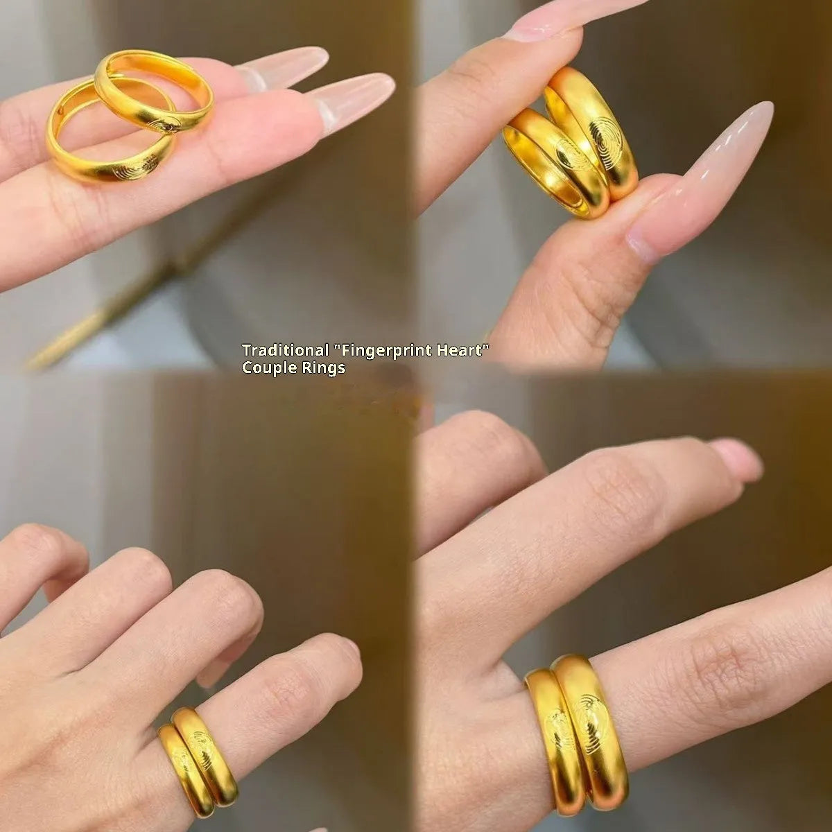 Brass Chinese lotus Double Double Happy couple ring with adjustable opening in ancient couple style for men and women