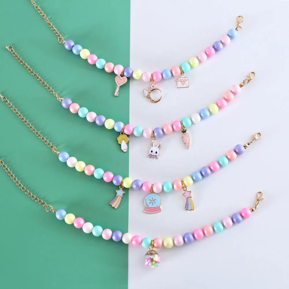 Macaron-coloured pet headdress and necklace set with resin charms in six designs for cats and dogs
