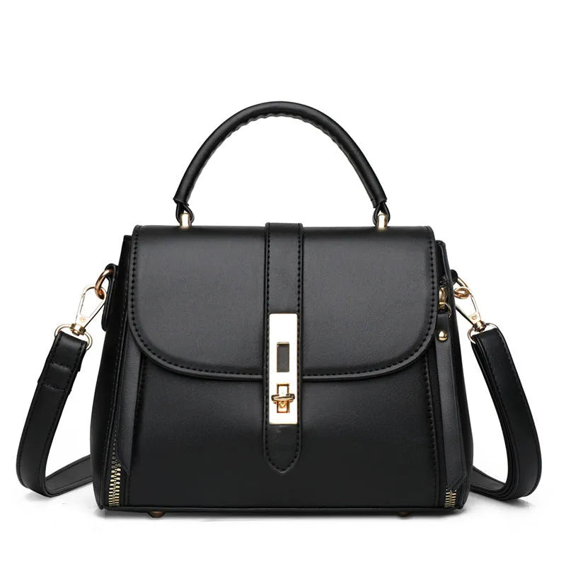Women's soft PU leather messenger shoulder bag in square vertical design measuring 21x11x16cm