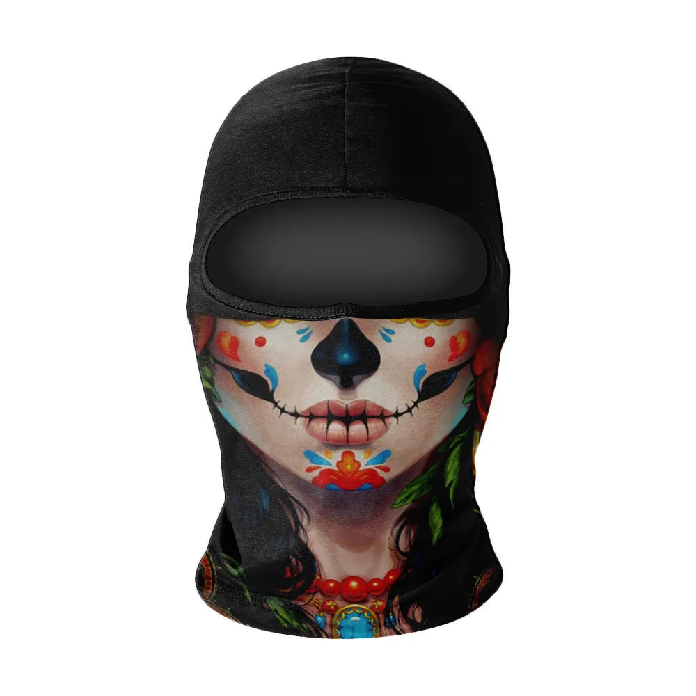 Summer breathable full face sun protection headgear in ice silk fabric, polyester, average size, available in multiple colours