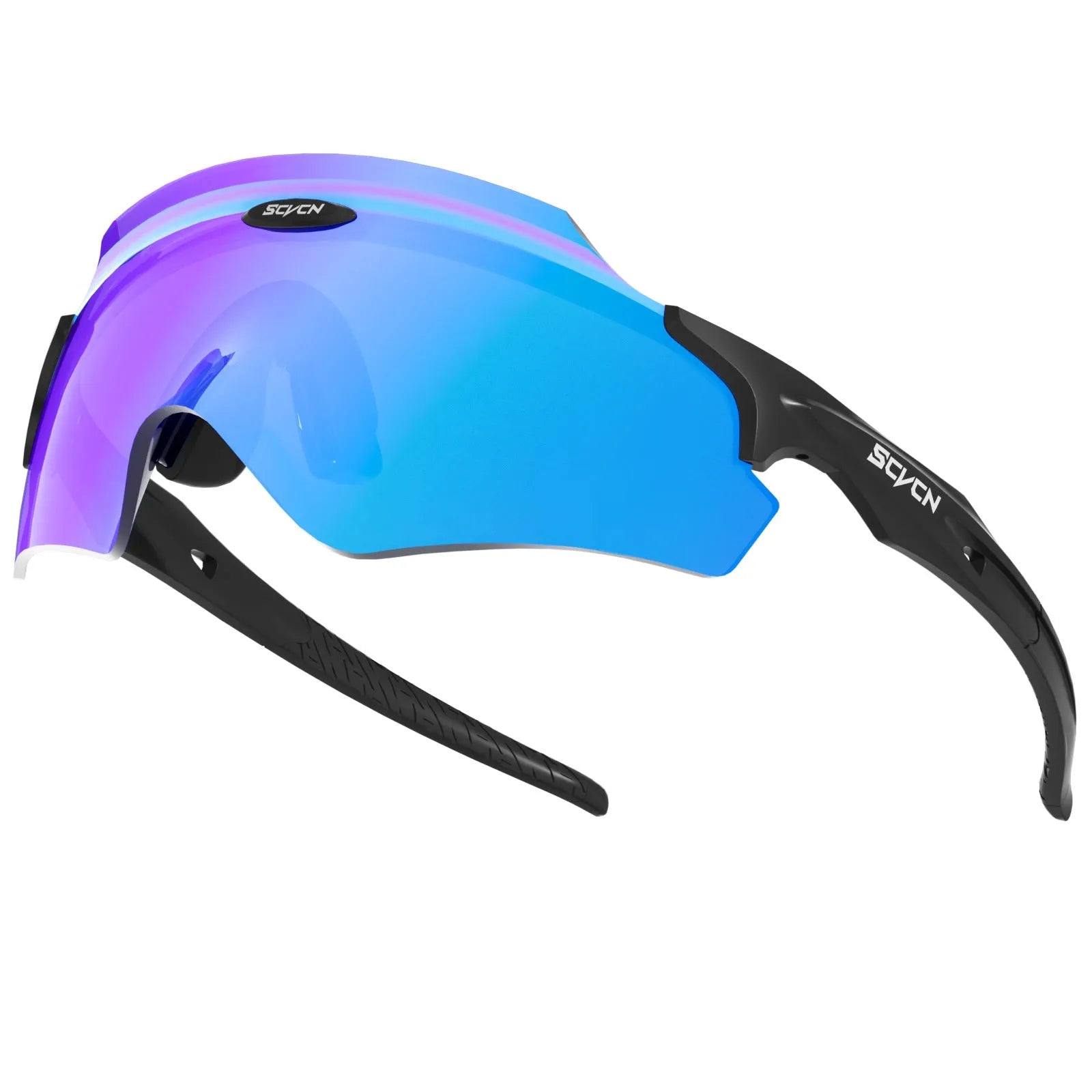 Frameless windproof sports goggles with integrated colourful lens in multiple style options