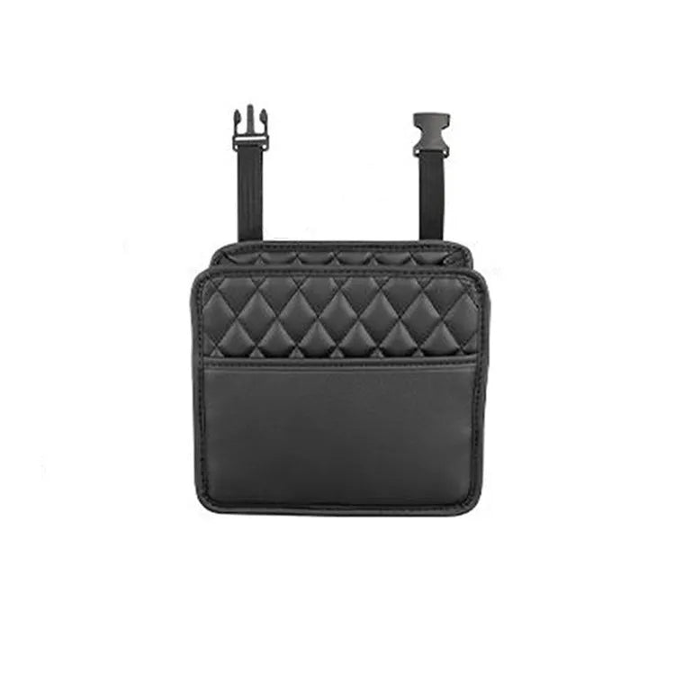 Car interior hanging storage bag organiser in black colour with 25x25x8 cm dimensions
