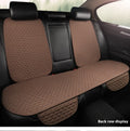 Natural linen car seat cushion in black, five-seat universal, cotton filled, with textured fabric surface