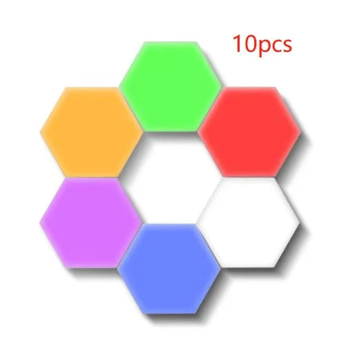 British Creative Honeycomb Modular Assembly Helios Touch Wall Lamp with six hexagonal tiles
