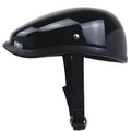 Japanese Beret lightweight retro half motorcycle helmet fibreglass bright black side view