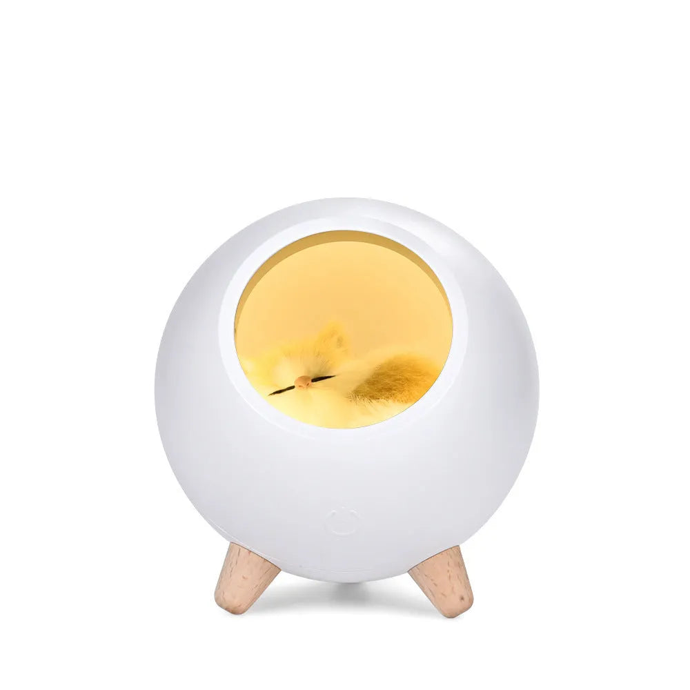 Cat house atmosphere table lamp with ABS shade, battery powered, 130x130x143mm, pink colour option