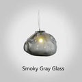 Glass shade decorative chandelier with fabric elements and E27 lamp holder in modern style