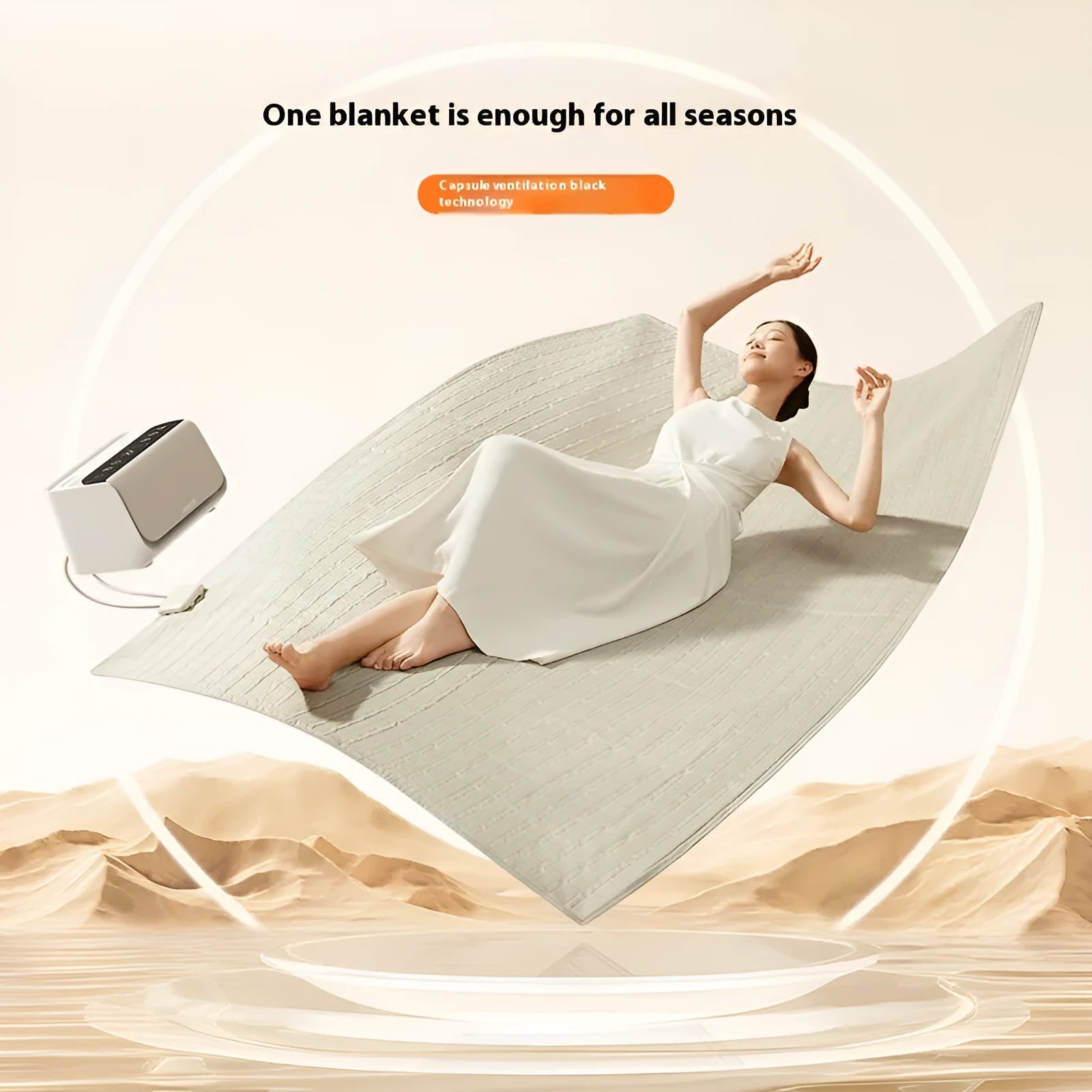 PVC plush electric water blanket with smart host control unit in 1.4×2M and 1.8×2M size options
