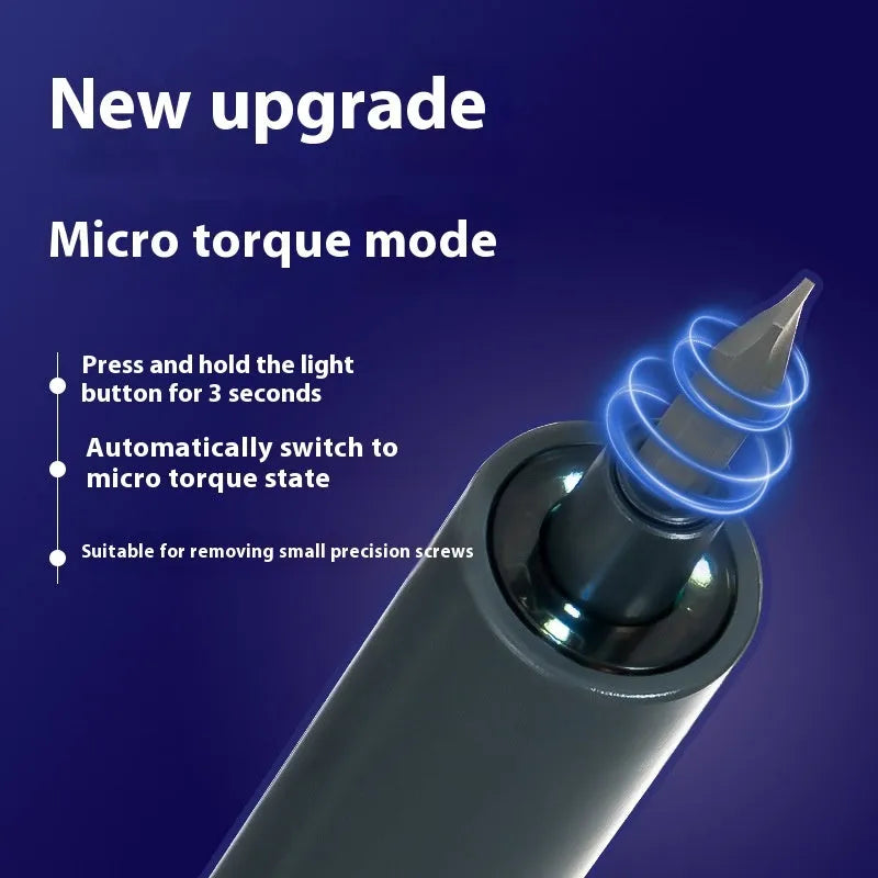 Rechargeable 28-in-1 mini electric screwdriver with bits and battery indicator